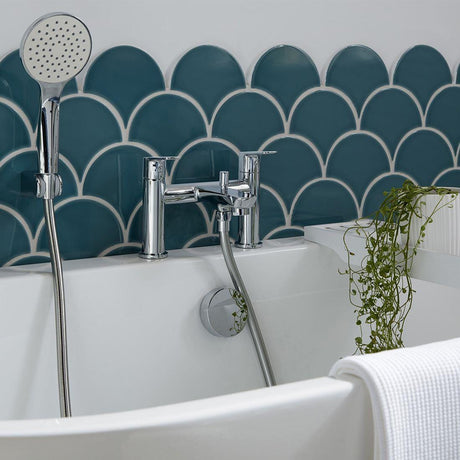 VADO Bath Shower Mixer Vado Photon Bath Shower Mixer Tap with Shower Kit in Chrome