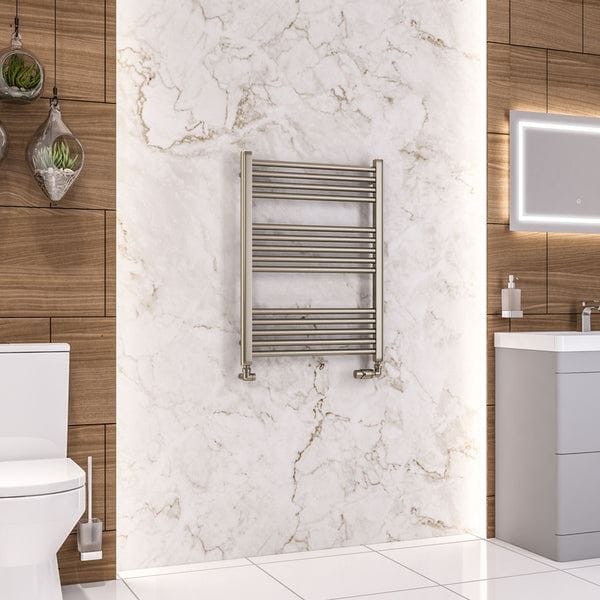 Eastbrook Ladder Rail Eastbrook Wendover Straight Vertical Heated Towel Rail 800 x 600mm in Brushed Brass