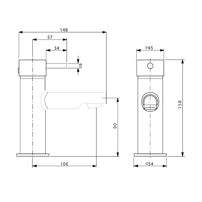 Crosswater Mono Basin Tap Crosswater Kai Lever Mono Basin Mixer Tap in Chrome