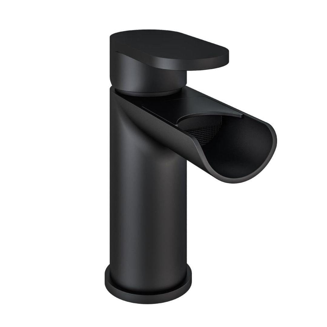 Aquarius Mono Basin Tap Black Aquarius Horseshoe Waterfall Mono Basin Mixer Tap with Waste
