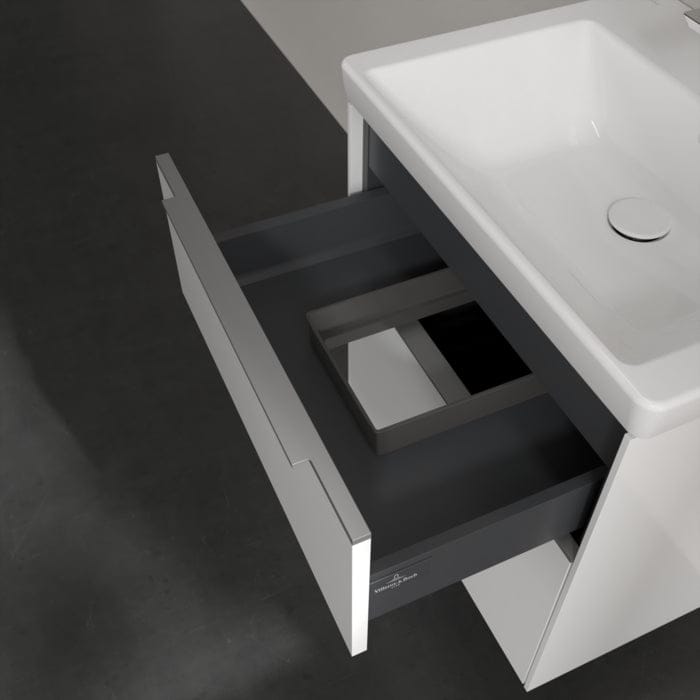 Villeroy & Boch Wall Mounted Vanity Unit Villeroy & Boch Subway 3.0 Wall Hung 600mm Two Drawer Vanity Unit with Basin