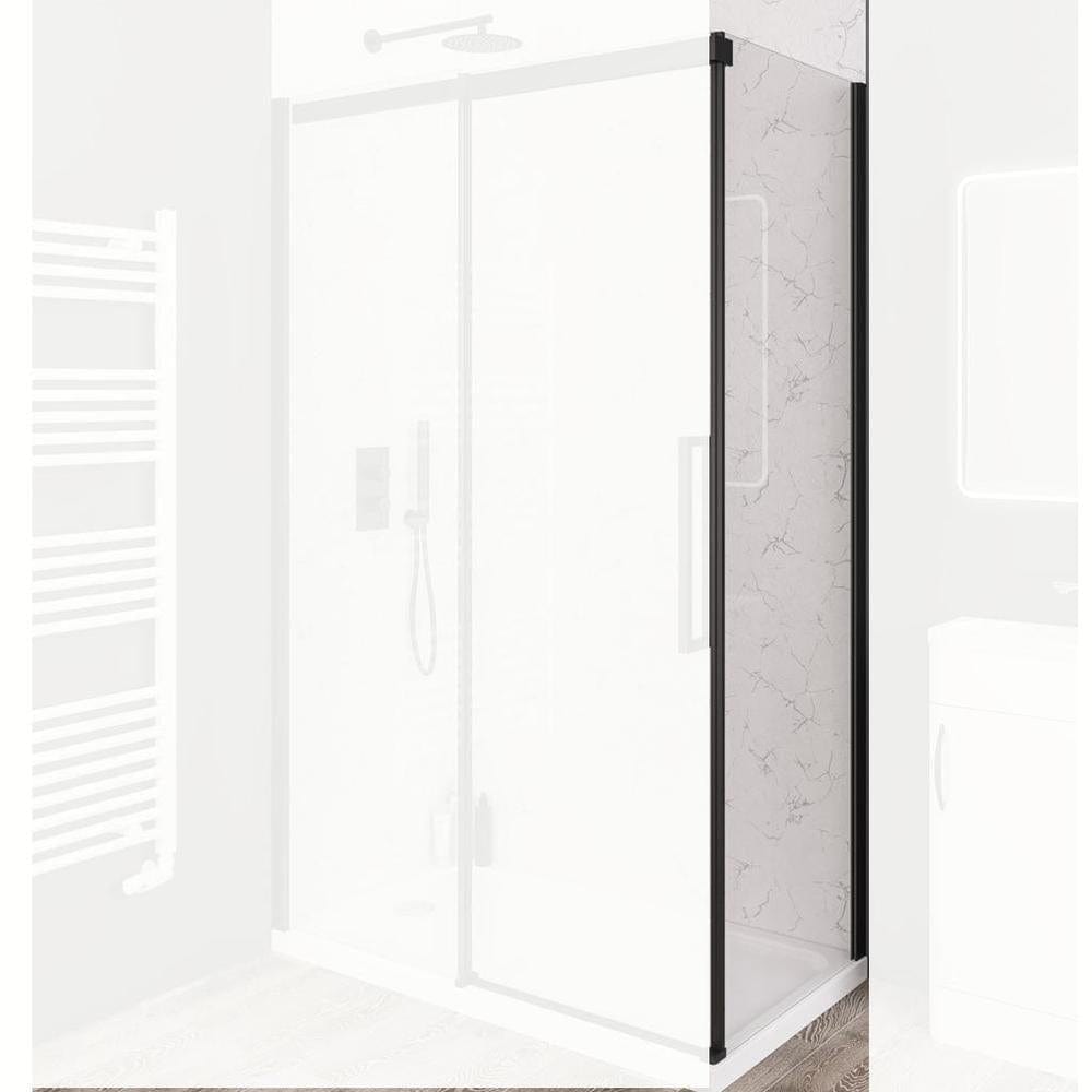 Eastbrook Side Panel Matt Black / 700mm Eastbrook Corniche 2000 8mm Side Panel for Sliding Doors