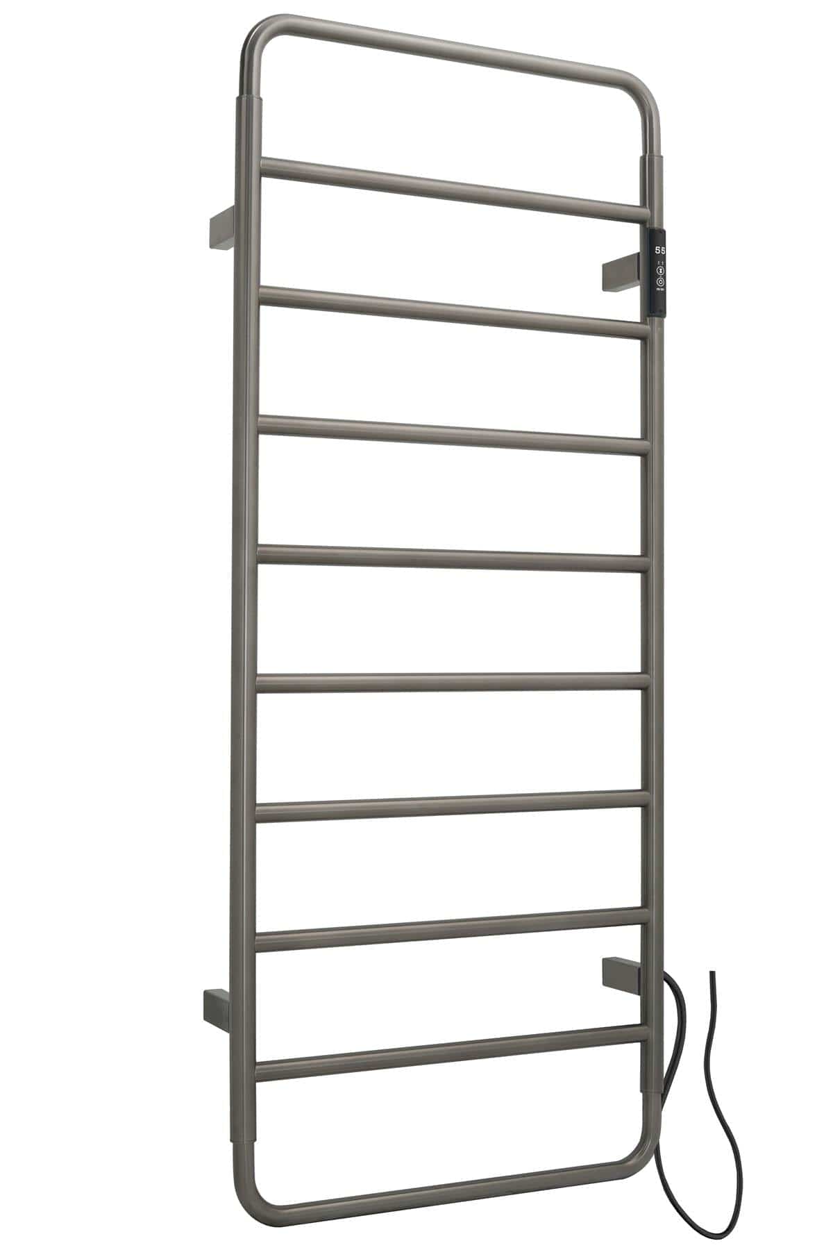 JTP 1130 x 475 / Brushed Black JTP AERO Designer Vertical Heated Towel Rail - Electric Only