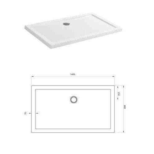 Crosswater Rectangle Shower Tray Crosswater 35mm Acrylic Rectangle Shower Tray