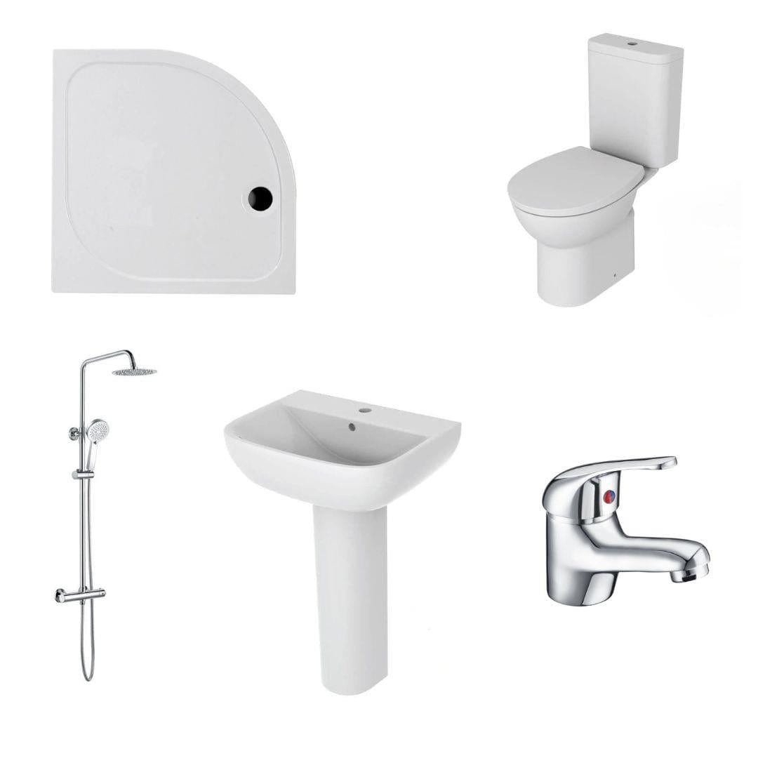 Aquarius Complete Bathroom Suite Aquarius Urbano Complete Shower Suite (with 900mm Quadrant Enclosure)