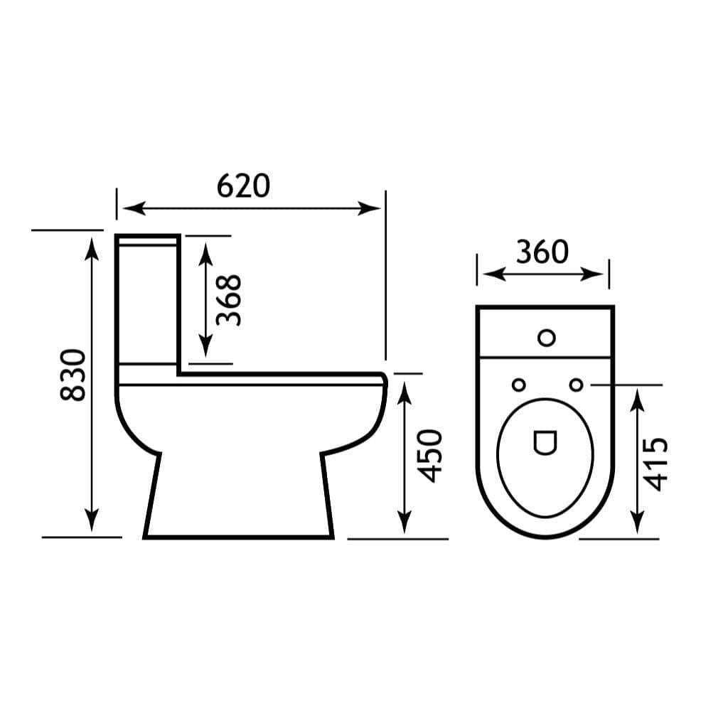 Eastbrook Close Coupled Toilet Eastbrook Dura Comfort Height Close Coupled Toilet with Soft Close Seat