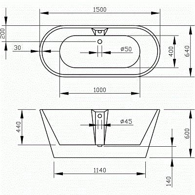 Imex Essence Double Ended Freestanding Bath
