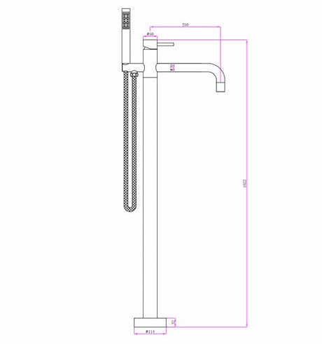 JTP Freestanding Bath Filler JTP Inox Stainless Steel Floor Standing Bath and Shower Mixer with Shower Kit