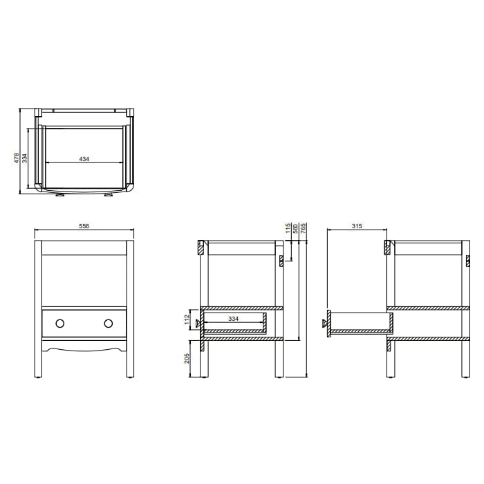 Burlington Floor Standing Vanity Unit Burlington Guild Floor Standing 620mm Vanity Unit with Worktop