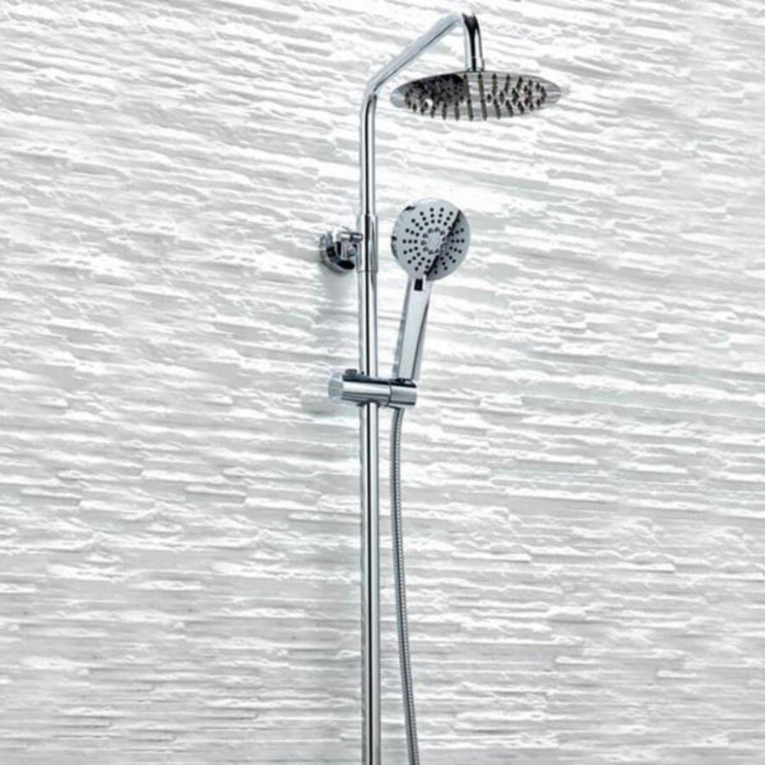 Aquarius Exposed Shower Set Chrome Aquarius Exposed Thermostatic Bar Shower Overhead and Handheld Shower