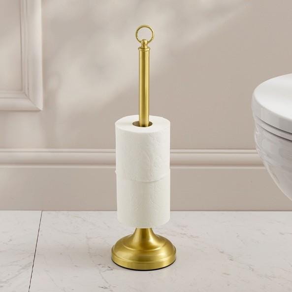 Miller Toilet Roll Holder Brushed Brass Miller Signature Freestanding Traditional Spare Toilet Roll Holder