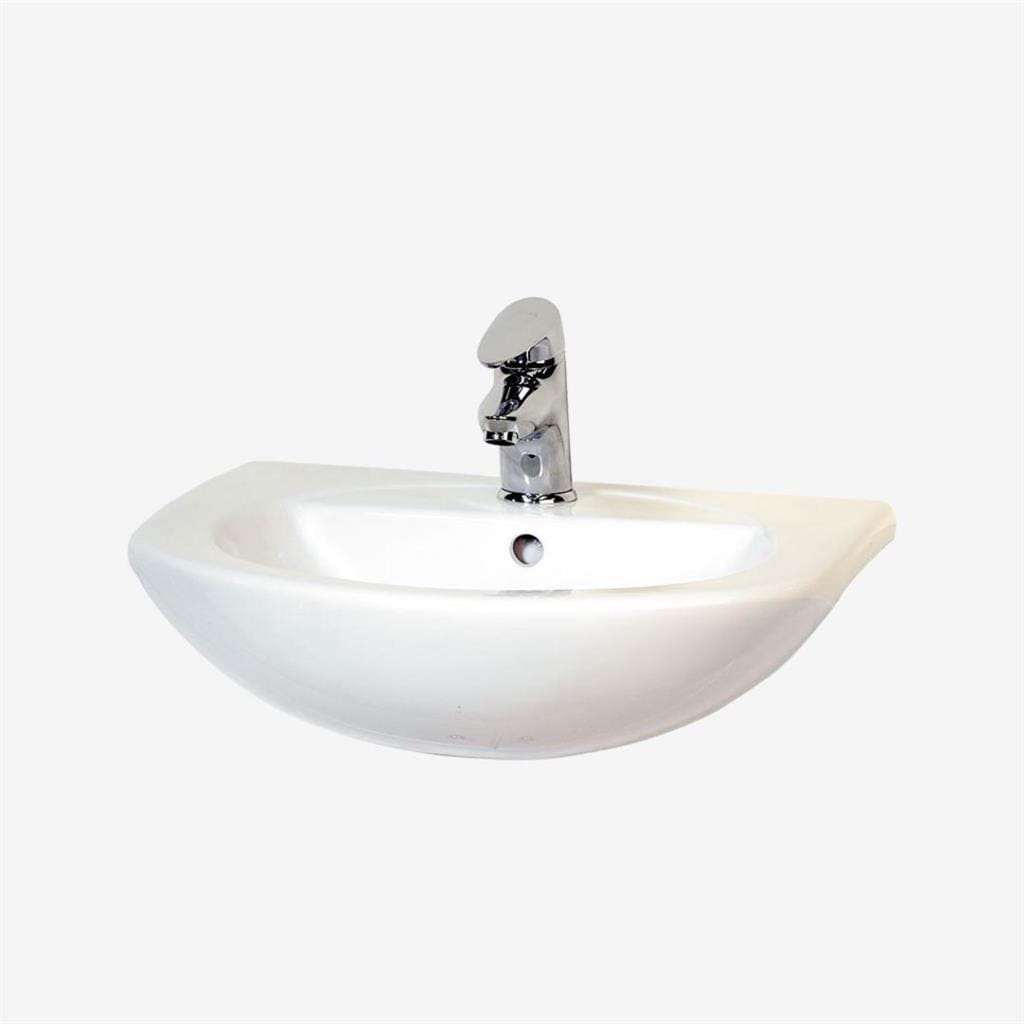 Eastbrook Semi-Recessed Basin Eastbrook Loire Semi Recessed Basin - 500mm Wide - 1 Tap Hole - White