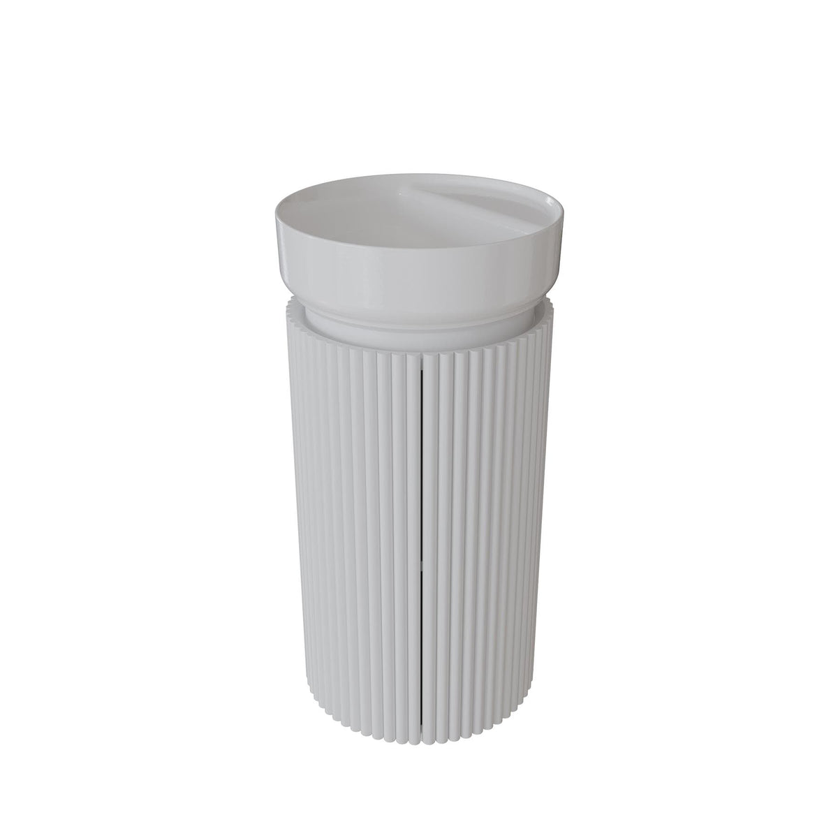 Saneux Oxford 400mm Floor Standing Round Fluted Vanity Unit with Basin