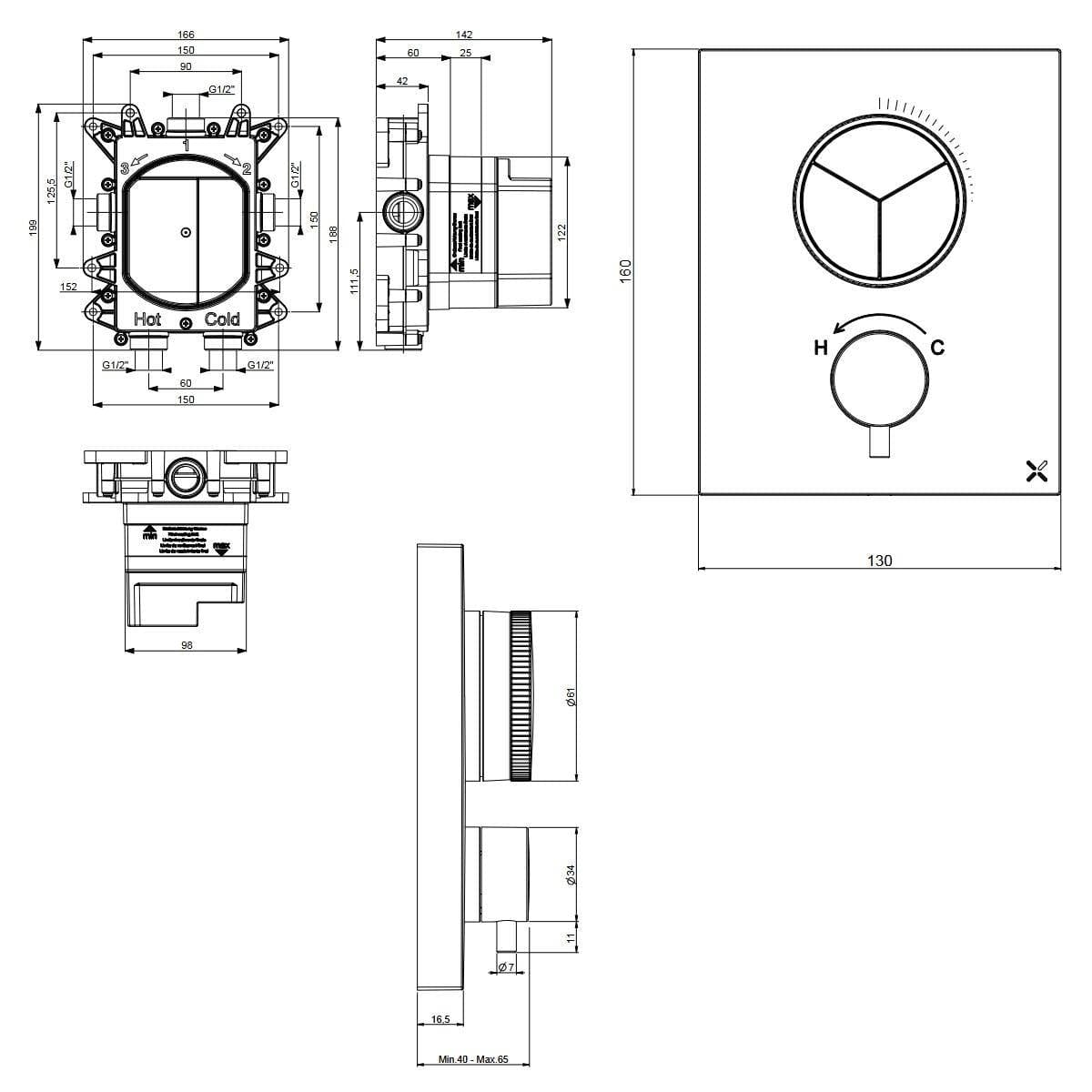Crosswater Concealed Shower Set Crosswater Crossbox Push 2 Button 2 Outlet Shower Bundle Version 2