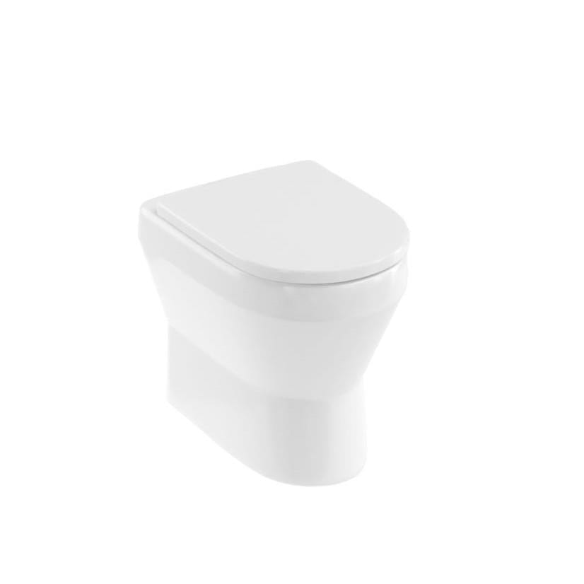 Britton Back to Wall Toilet Britton Curve2 Rimless Back to Wall Toilet with Soft Close Seat in Gloss White