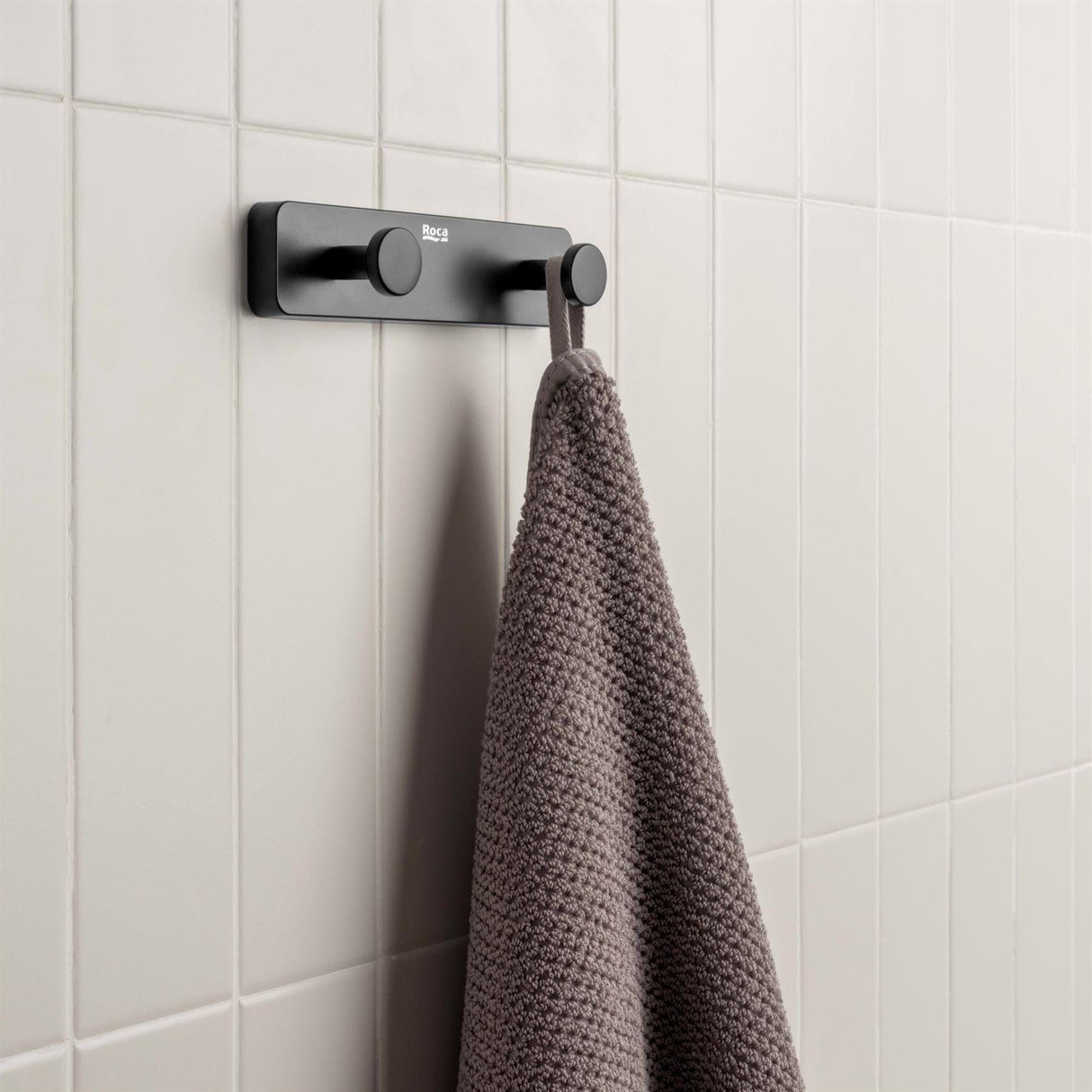 Roca Robe Hook Matt Black Roca Sonata Double Robe Hook