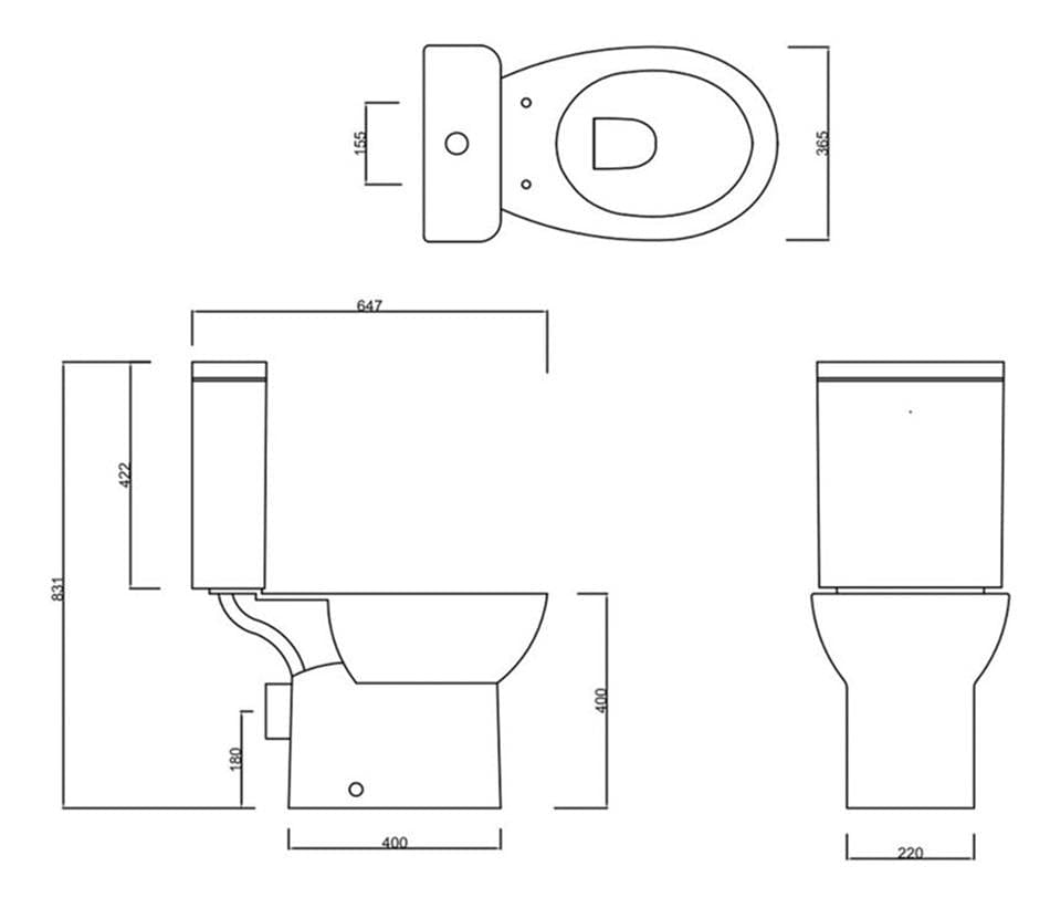 Aquarius Close Coupled Toilet Aquarius QualEco Rimless Close Coupled Toilet with Soft Close Seat