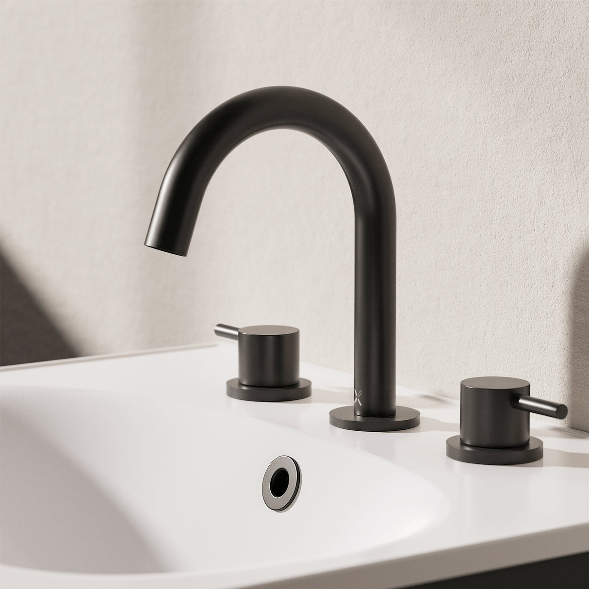 Crosswater 3 Tap Hole Basin Set Matt Black Crosswater MPRO 3 Hole Basin Mixer Tap