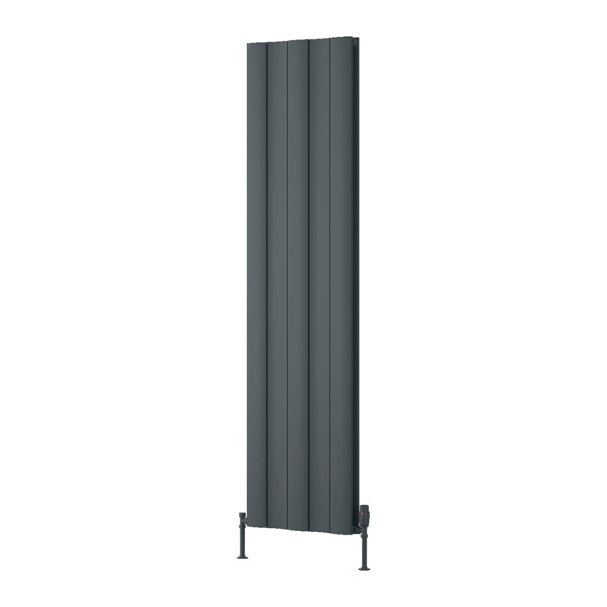 Reina Panel Radiator 1800 x 470mm / Anthracite Reina Gio Aluminium Vertical Double Panel Central Heating Radiator