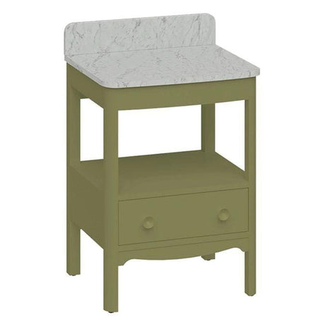 Burlington Floor Standing Vanity Unit Carlyle Green / Carrara Burlington Guild Floor Standing 620mm Vanity Unit with Worktop