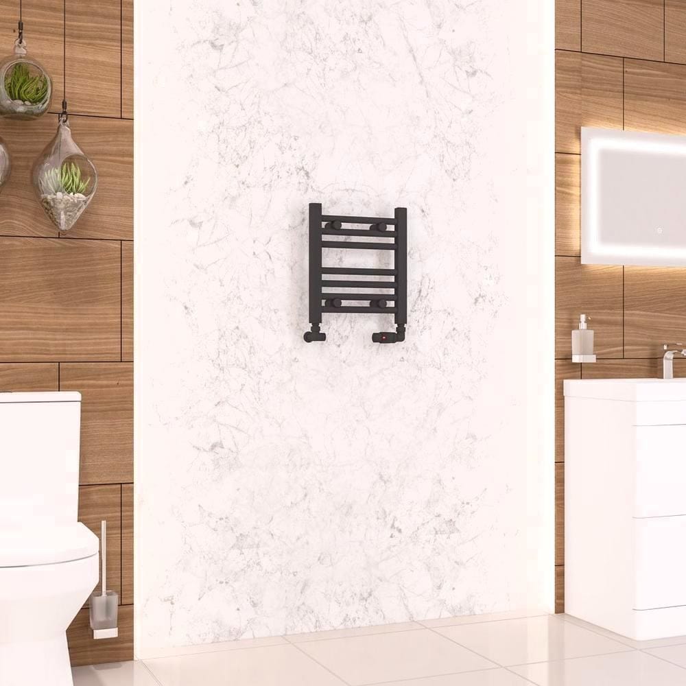 Eastbrook Ladder Rails 360 x 400 / Electric Only Eastbrook Wendover Straight Vertical Heated Towel Rail in Matt Black