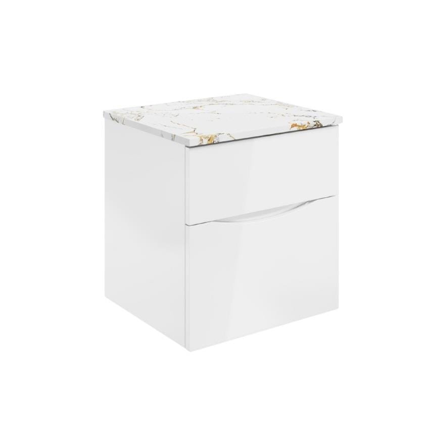 Crosswater Wall Mounted Vanity Unit Crosswater Glide II Wall Mounted Two Drawer Vanity Unit with Worktop