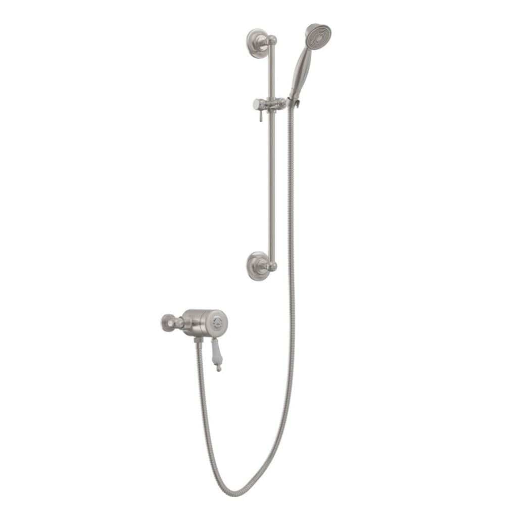 Heritage Exposed Shower Set Brushed Nickel Heritage Glastonbury Exposed Shower With Premium Flexible Riser Kit