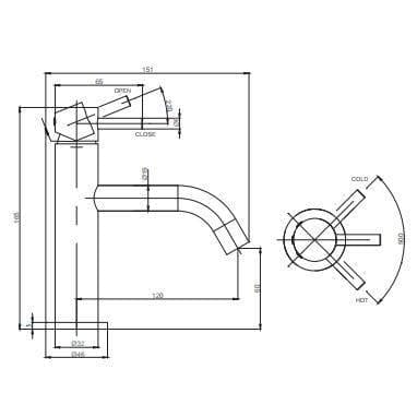 Crosswater Mono Basin Tap Crosswater MPRO Monobloc Basin Mixer Tap