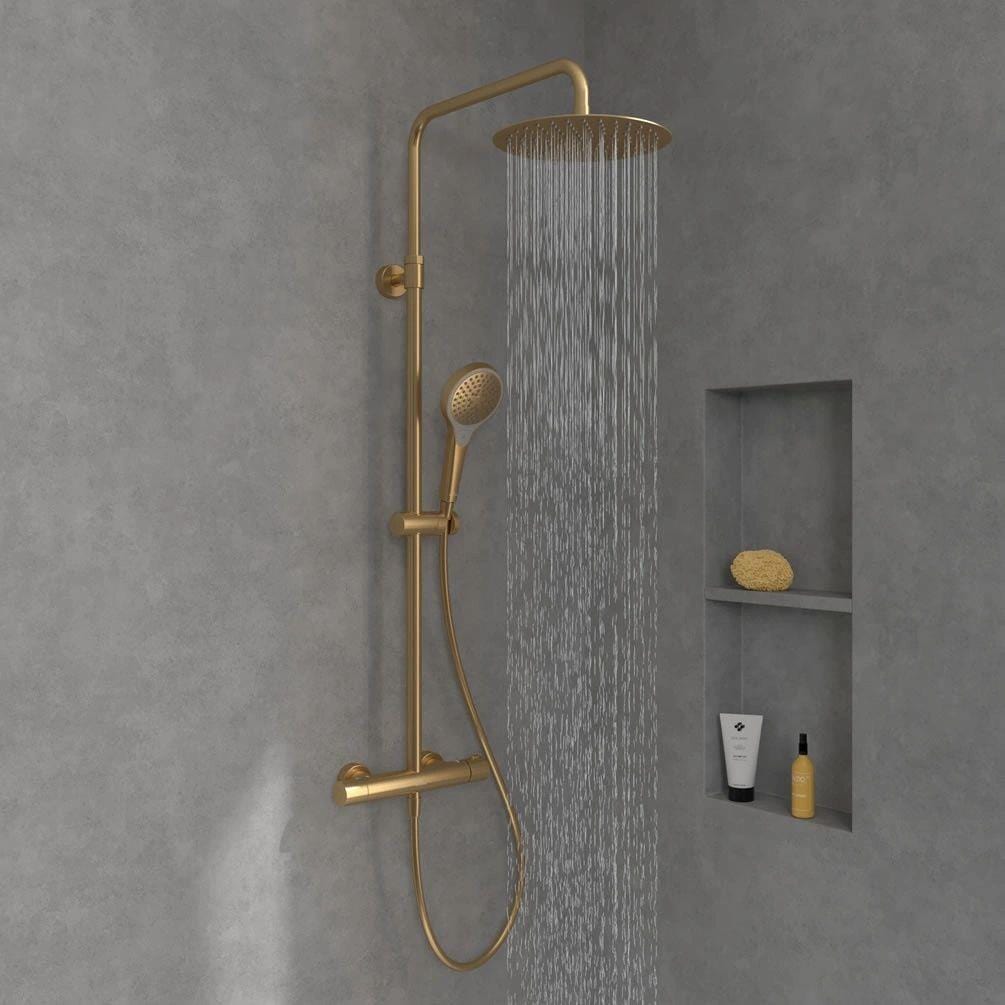 Villeroy & Boch Exposed Shower Set Villeroy & Boch Verve Exposed Shower Valve Set with Adjustable Riser, Fixed Head and Handset