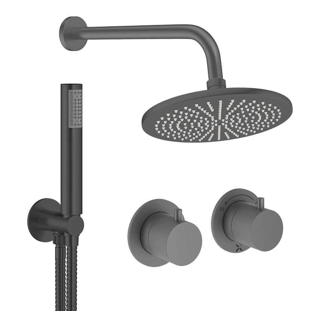 UK Bathroom Store Concealed Shower Set Crosswater Module Shower Set 1 with Fixed Head and Pencil Handset