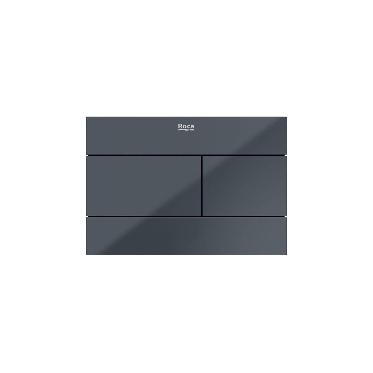 Roca Flush Plate Glass Anthracite Roca Duplo-S Flush Plate with Square Buttons