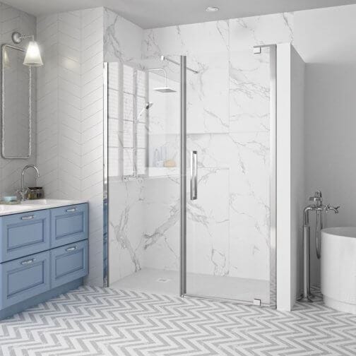 Merlyn Pivot Shower Door 1200mm Merlyn Series 10 Pivot Shower Door with Inline Panel