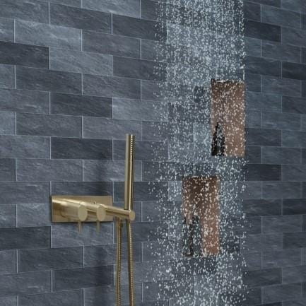 JTP Concealed Shower Set JTP VOS 2 Outlet, 2 Handle, Horizontal Concealed Thermostatic Shower Valve with Handset