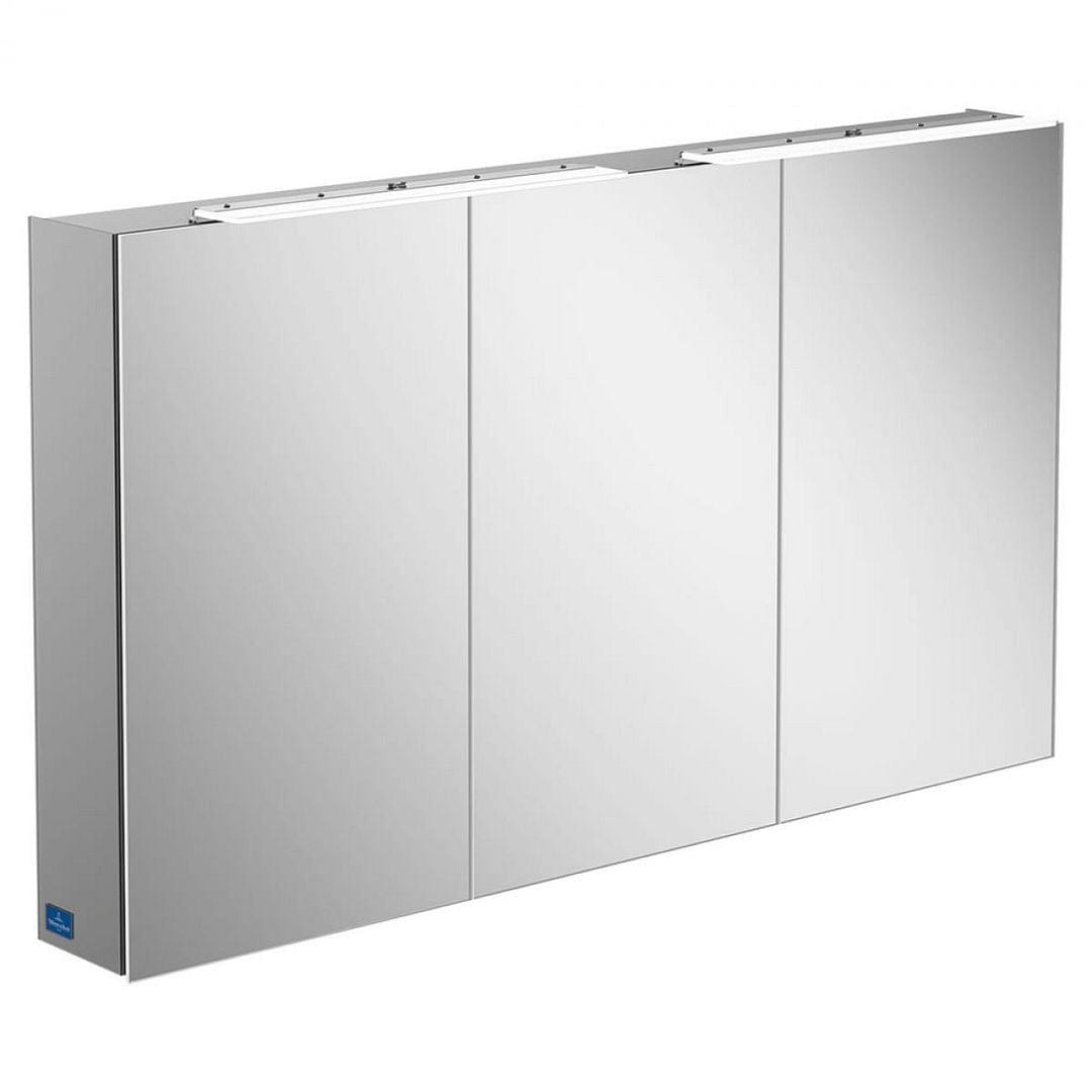 Villeroy & Boch Mirrored Cabinet 1300mm Villeroy & Boch My View One 3 Door LED Mirror Cabinet