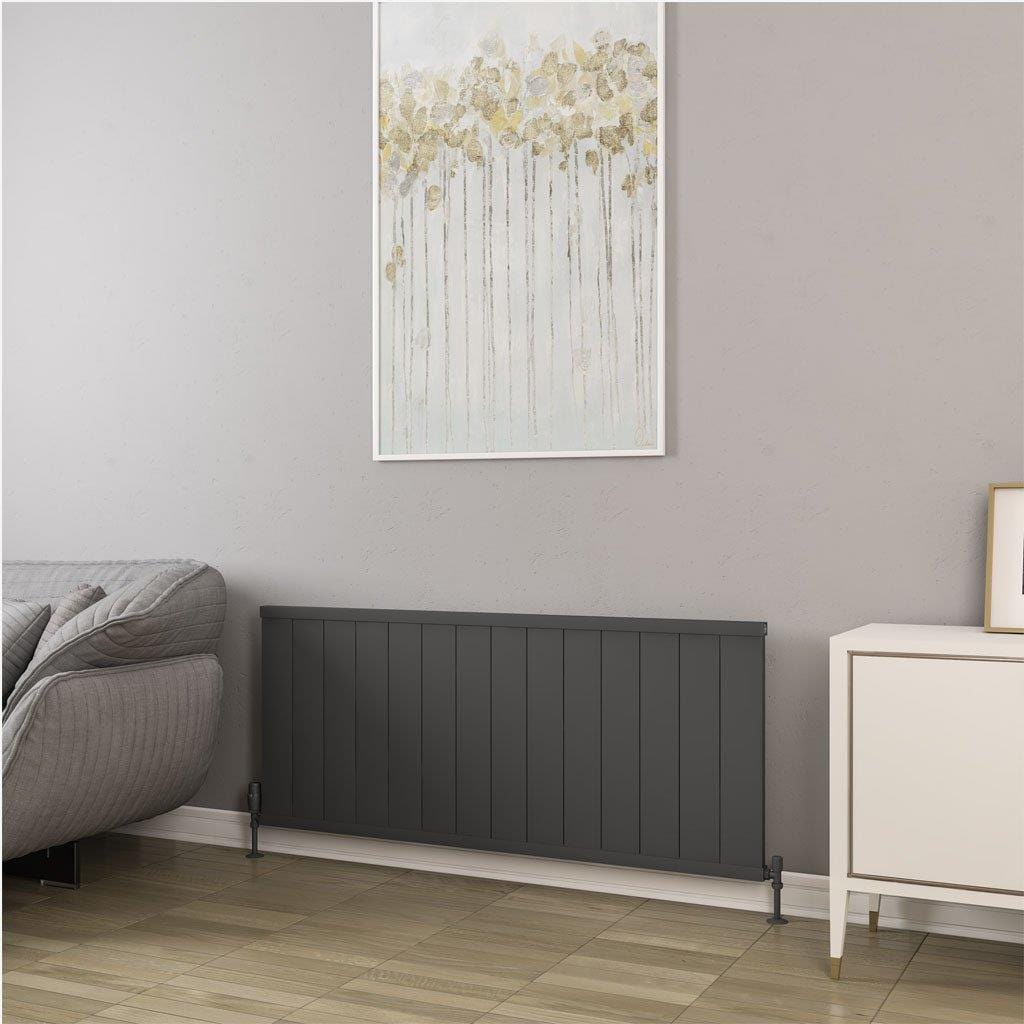 Eastbrook Panel Radiator 600 x 1410mm / Matt Anthracite Eastbrook Kingswood Slimline Horizontal Aluminium Radiator