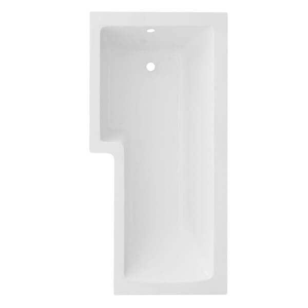 Tissino L-Shaped Shower Bath Tissino Lorenzo Premium Shower Bath 1700mm x 700-850mm Left Hand without Tap Holes