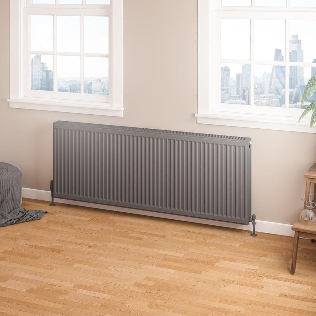 Aquarius Type 22 600 x 1600mm Aquarius Type 22 Compact Panel Radiator in Matt Anthracite