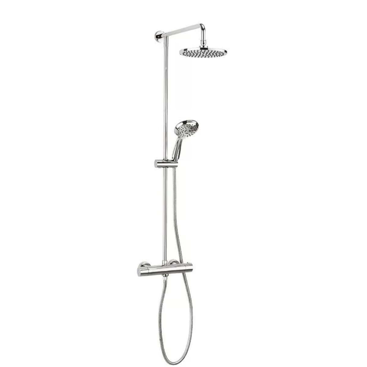 Crosswater Exposed Shower Set Crosswater Fusion Multifunction Thermostatic Shower Valve With Fixed Head & Three Mode Shower Kit in Chrome