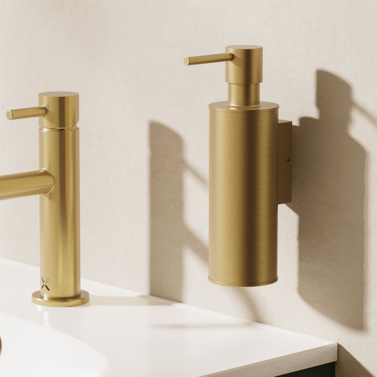 Crosswater Soap Dispenser Brushed Brass Crosswater MPRO Wall Mounted Soap Dispenser