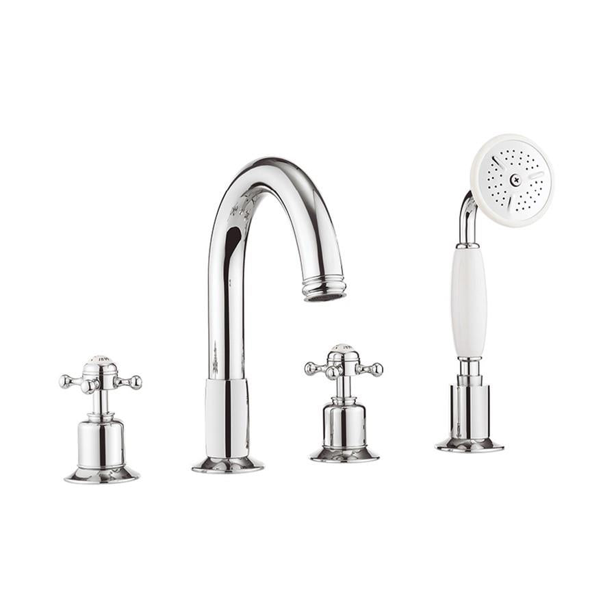 Crosswater Belgravia 4 Hole Bath Shower Mixer Tap with Kit in Chrome
