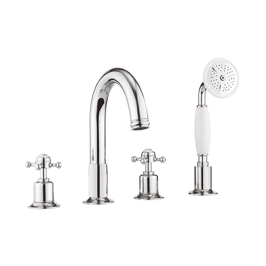 Crosswater 4 Tap Hole Bath Set Crosswater Belgravia 4 Hole Bath Shower Mixer Tap with Kit in Chrome