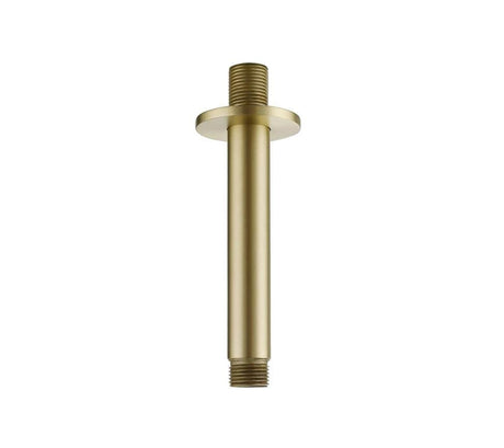 Aquarius Fixed Shower Arm Brushed Brass Aquarius RainLux Round Ceiling Shower Arm