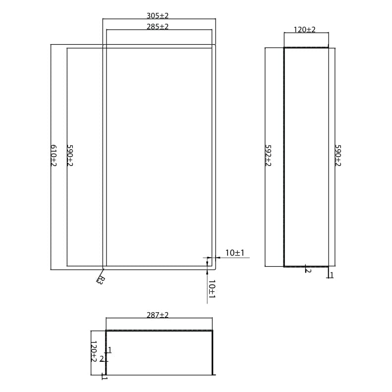 Crosswater Shelf Crosswater Rectangular Shower Niche - 610 x 305mm