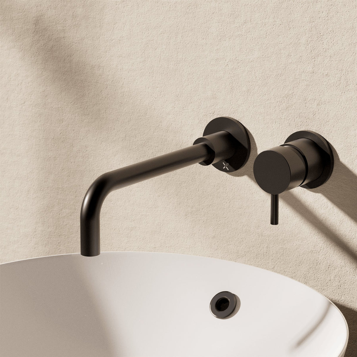 Crosswater Wall Mounted Basin Tap Matt Black Crosswater Mpro 2 Hole Wall Mounted Basin Mixer Tap