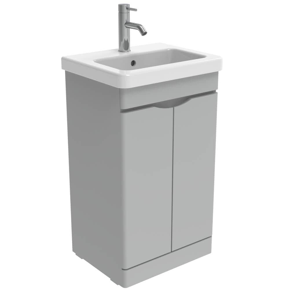 Saneux Floor Vanity Standing Unit Dove Grey / 1 Hole Saneux Indigo Vanity Unit With Basin - 500 x 400mm - Two Door - Floor Standing