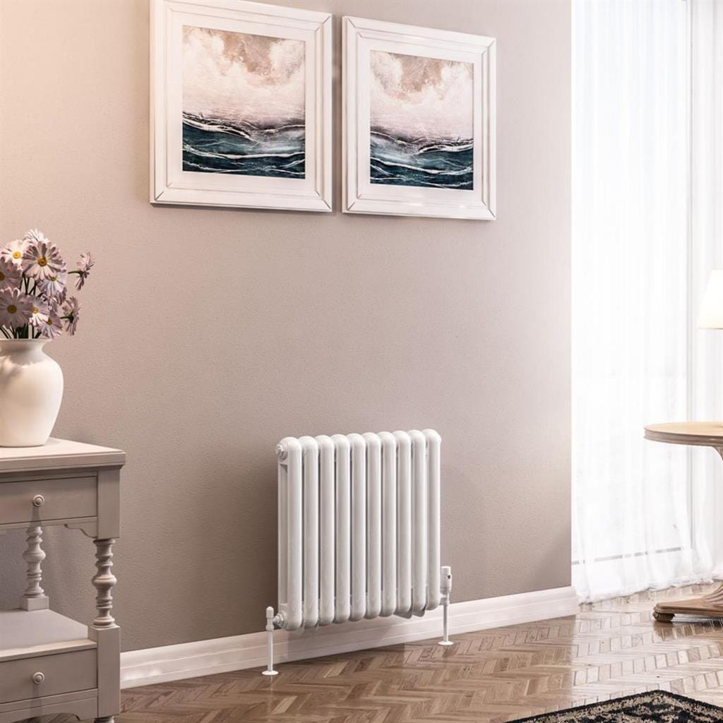 Eastbrook Column Radiator 600 x 623 / Central Heating Eastbrook Rubano Straight Horizontal Traditional Column Radiator in Gloss White