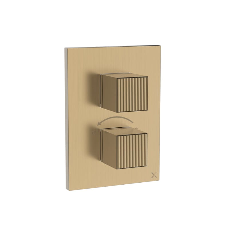 Crosswater Concealed Shower Valve Brushed Brass Crosswater Limit Crossbox 2 Multi-Flow Outlet Trimset