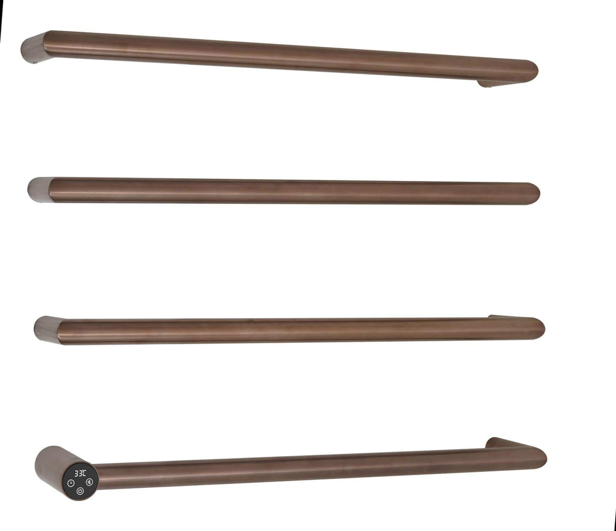 JTP Designer Towel Rail Brushed Bronze JTP Obi Designer Towel Radiator - 600 x 485mm - Electric Only