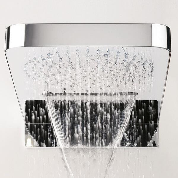 Crosswater Fixed Shower Head Crosswater Revive Overhead Shower Head with Waterfall Feature in Chrome