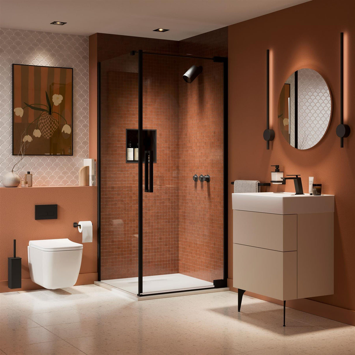 Crosswater Wall Mounted Vanity Unit Crosswater Avenue Vanity Unit with Basin - 600mm - Two Drawer - Wall Mounted